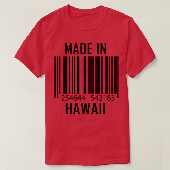 Camiseta Hecho En Hawaii Codigo De Barras Divertido 1 (Diseño del anverso)
