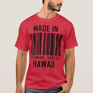 Camiseta Hecho En Hawaii Codigo De Barras Divertido 1