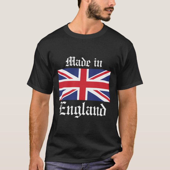 Camiseta Hecho en Inglaterra Unión Jack Hoodie Humor Inglés (Anverso)