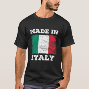 Camiseta Hecho En Italia Con La Bandera Italiana Diseño Grá