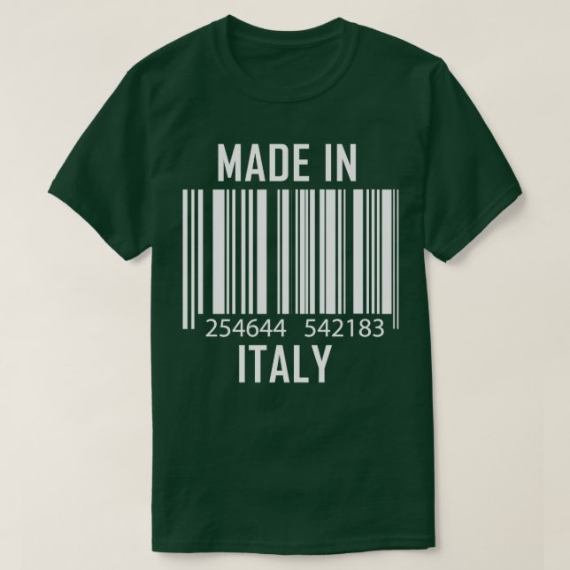 Camiseta Hecho En Italia Gracioso Código De Barras 1 (Diseño del anverso)