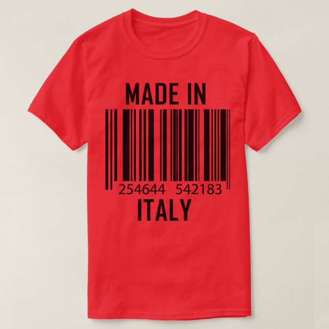 Camiseta Hecho En Italia Gracioso En Barcode (Diseño del anverso)
