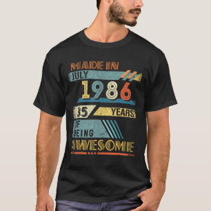 Camiseta Hecho En Julio De 1986 35 Años De Edad 35 Años