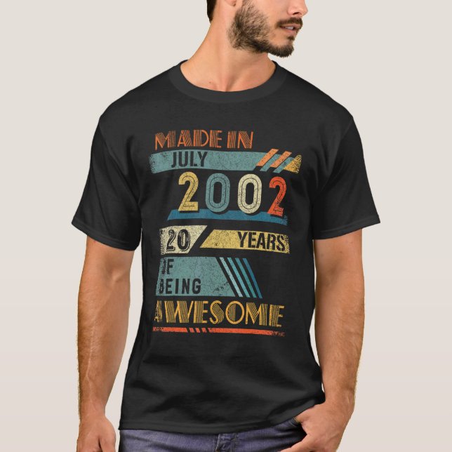 Camiseta Hecho En Julio De 2002 20 Años (Anverso)