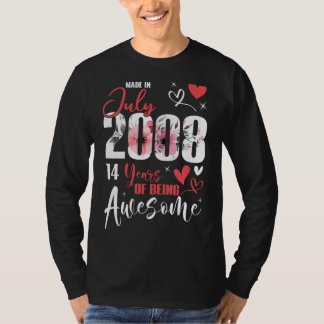 Camiseta Hecho En Julio De 2008 14 Años Siendo Un Increíble