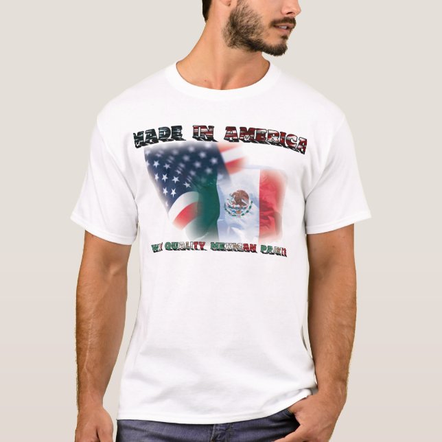 Camiseta Hecho en las piezas mexicanas de América w - (Anverso)