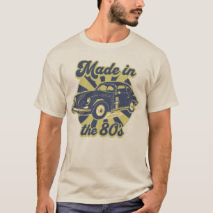 Camiseta hecho en los 80 amantes de los coches clásicos dor