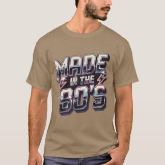 Camiseta Hecho en los 80 Vibraciones Retro Amigos de Neón R