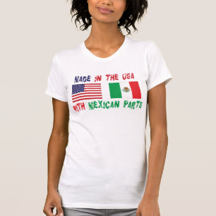 Camiseta Hecho en los E.E.U.U. con el mexicano parte a la
