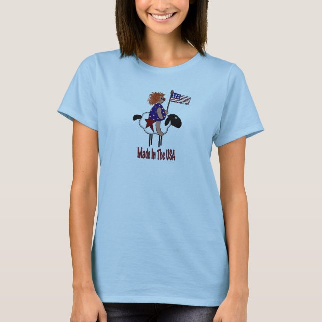 Camiseta Hecho en los E.E.U.U. - Raggedy y las ovejas (Anverso)