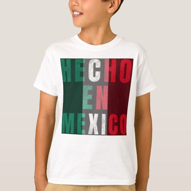 Camiseta Hecho en México Diseño - Auténtico Orgullo Mexican (Anverso)