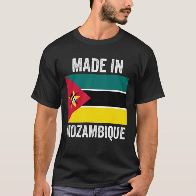 Camiseta Hecho en Mozambique // Bandera Nacional del País M (Anverso)