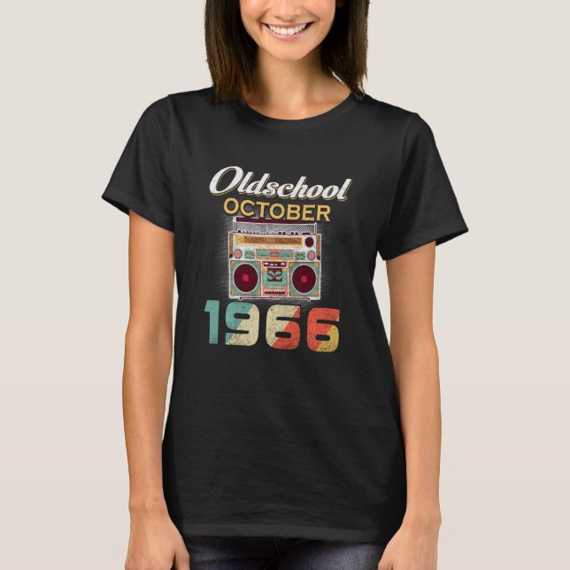 Camiseta Hecho En Octubre De 1966 53 Alegre Cumpleaños De L (Anverso)