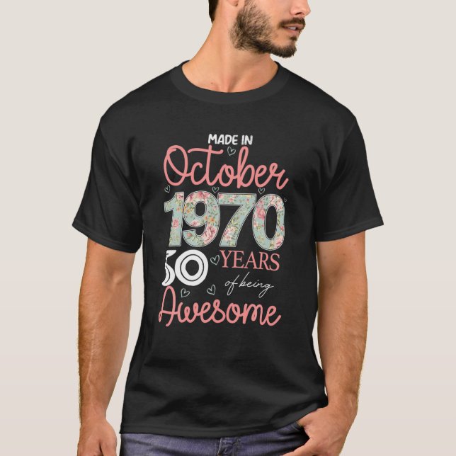 Camiseta Hecho En Octubre De 1970, 50 Años De Ser Un Fantás (Anverso)
