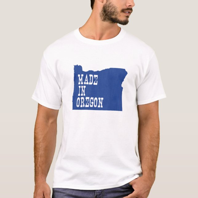 Camiseta Hecho en Oregón Mapa Oregonio modelado Estado de n (Anverso)