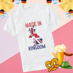 Camiseta Hecho en Reino Unido Mapa Antiguo Union Jack Orgul
