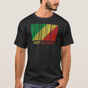 Camiseta Hecho en República del Congo Bandera Código de Bar