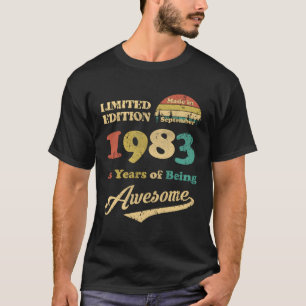 Camiseta Hecho En Septiembre De 1983 40 Años De Ser Aterrad