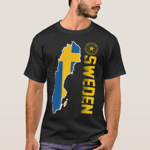 Camiseta hecho en suecia 100% genuino toda la parte origina
