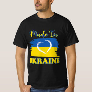 Camiseta Hecho En Ucrania, Corazón De Bandera Ucraniana
