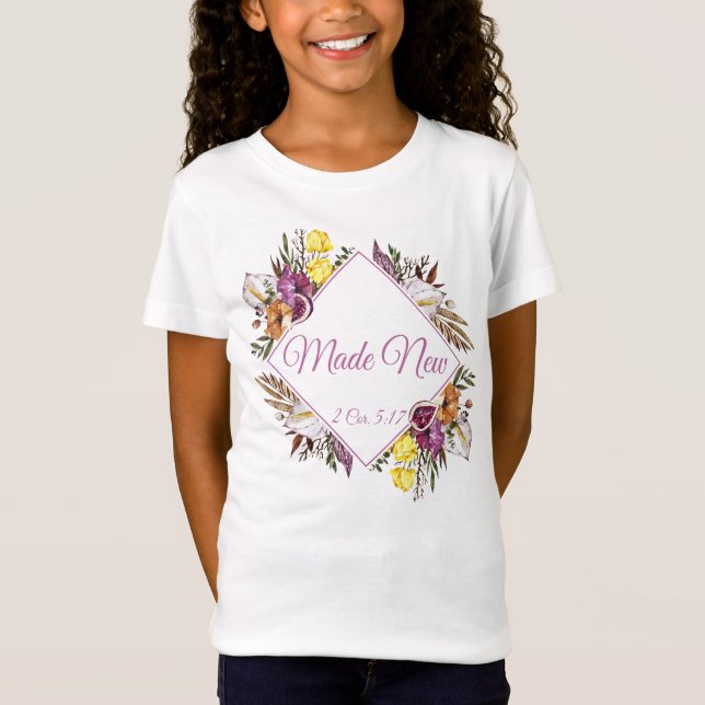Camiseta Hecho nuevo en Cristo Jesús: Bautismo de las mujer (Anverso)