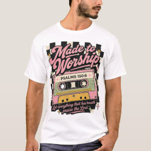 Camiseta Hecho para Adorar – Salmos 150:6 Retro Cristiano