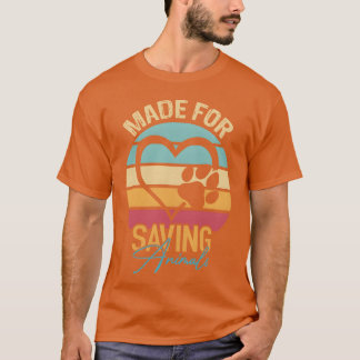 Camiseta Hecho para salvar animales divertidos amigos veter