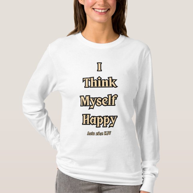 Camiseta Hechos 26:2 KJV Biblia Verse Cita a las mujeres de (Anverso)