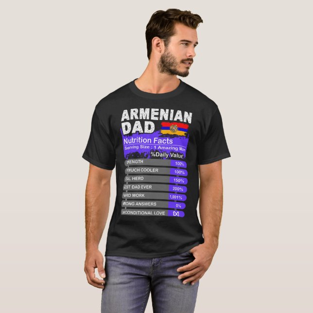 Camiseta Hechos armenios de la nutrición del papá que (Anverso completo)