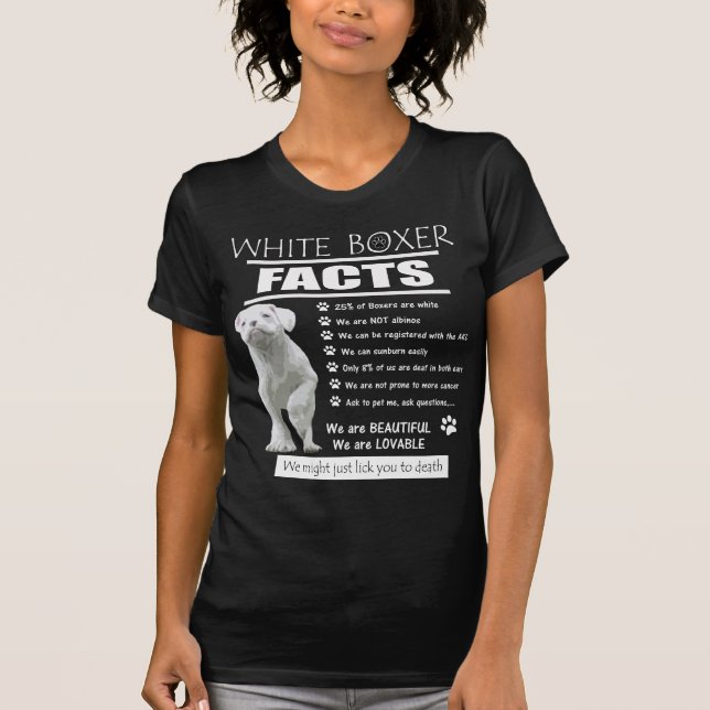 Camiseta Hechos blancos del perro del boxeador (Anverso)
