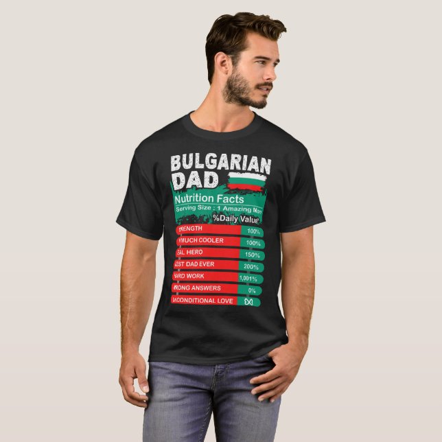 Camiseta Hechos búlgaros de la nutrición del papá que (Anverso completo)
