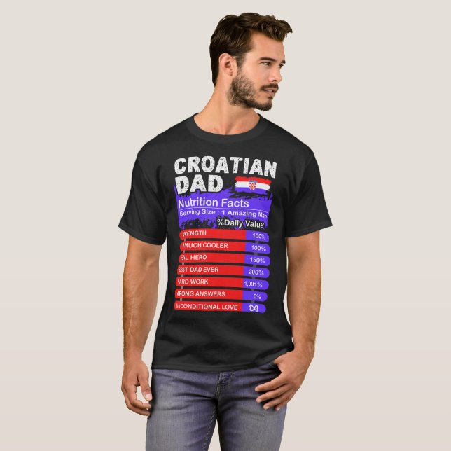 Camiseta Hechos croatas de la nutrición del papá que sirven (Anverso completo)