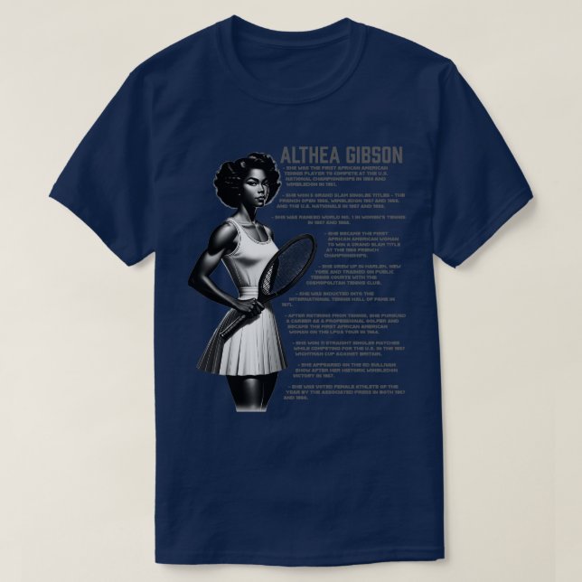 Camiseta Hechos de Althea Gibson (Diseño del anverso)