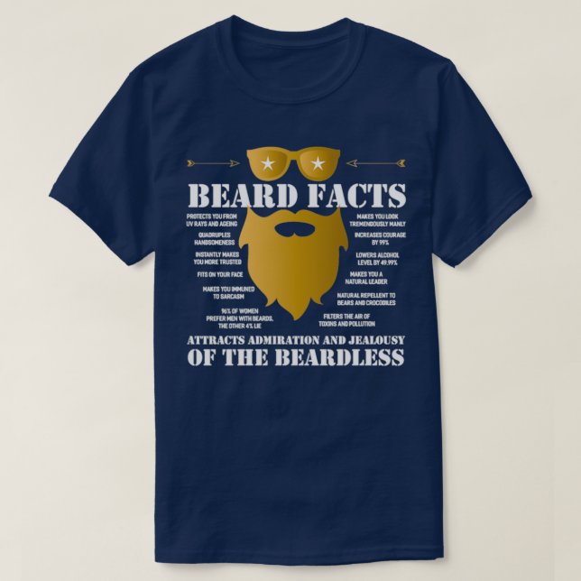 Camiseta Hechos de barba del hombre sin barba (Diseño del anverso)