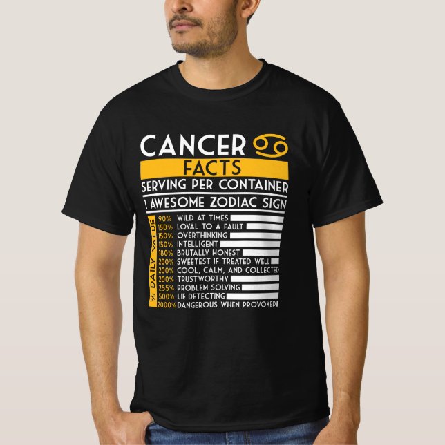 Camiseta Hechos de cáncer Estrella divertida de la astrolog (Anverso)