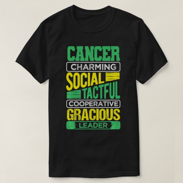 Camiseta Hechos de cáncer Regalo de cumpleaños Astrología H (Diseño del anverso)