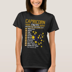 Camiseta Hechos de Capricorn Horoscopos Cumpleaños de Capri
