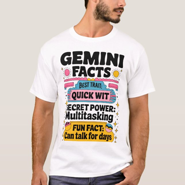 Camiseta Hechos de Gemini: agudeza rápida, multitarea e int (Anverso)
