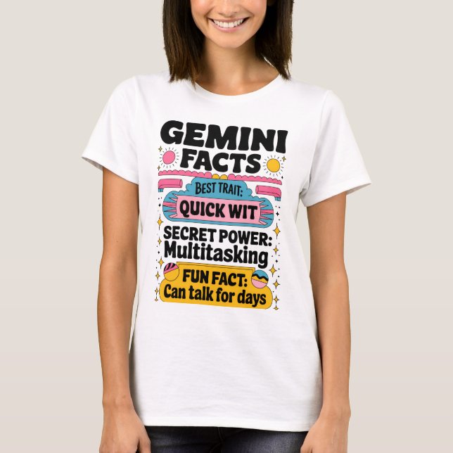 Camiseta Hechos de Gemini: agudeza rápida, multitarea e int (Anverso)