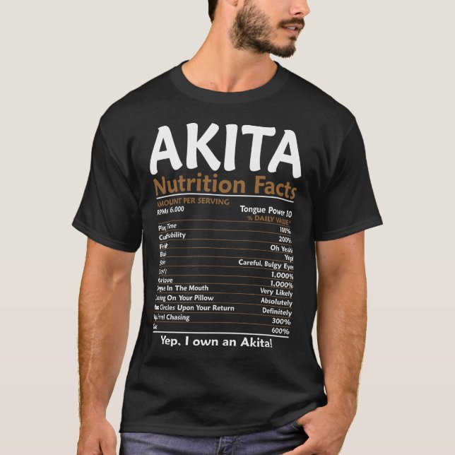 Camiseta Hechos de la nutrición akita (Anverso)
