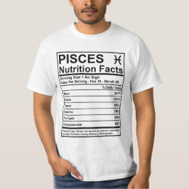 Camiseta Hechos de la nutrición de Piscis -