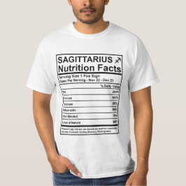 Camiseta Hechos de la nutrición del sagitario -