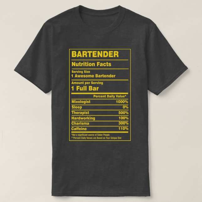 Camiseta Hechos de nutrición (Diseño del anverso)