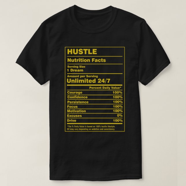 Camiseta Hechos de nutrición (Diseño del anverso)