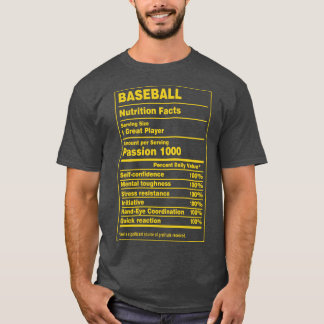 Camiseta Hechos de nutrición Béisbol