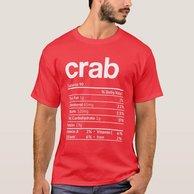 Camiseta Hechos de nutrición cangrejo Funny Navidades del D (Anverso)