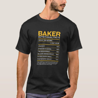Camiseta Hechos De Nutrición De Baker Hechos De Hacerse El 