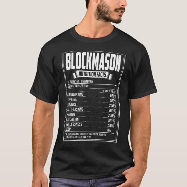 Camiseta Hechos de nutrición de Blockmason (Anverso)