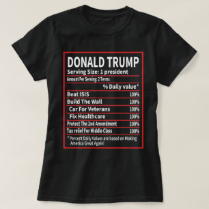 Camiseta Hechos de nutrición de Donald Trump - Navidades d