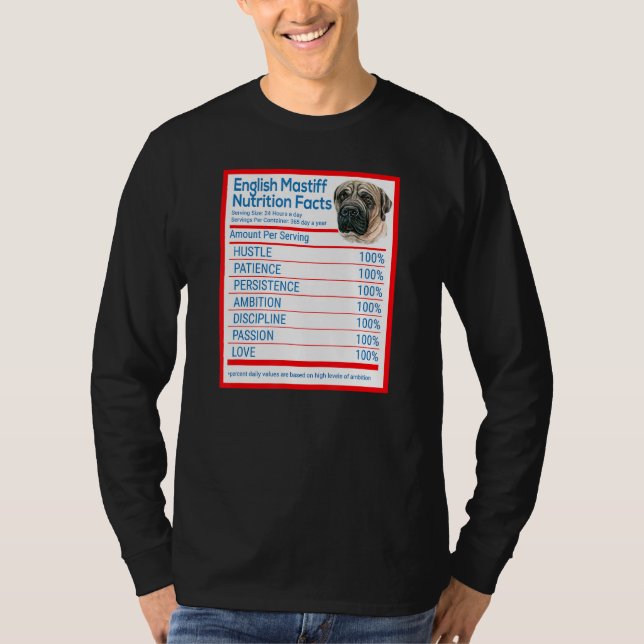 Camiseta Hechos de nutrición de dueños de razas de perros e (Anverso)